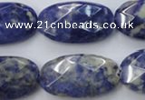 CSO391 15.5 inches 16*28mm faceted oval natural sodalite beads