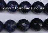 CSO415 15.5 inches 14mm faceted round dyed sodalite gemstone beads