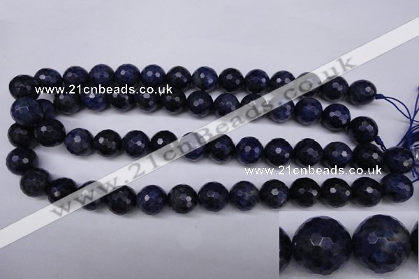 CSO415 15.5 inches 14mm faceted round dyed sodalite gemstone beads