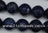 CSO416 15.5 inches 16mm faceted round dyed sodalite gemstone beads