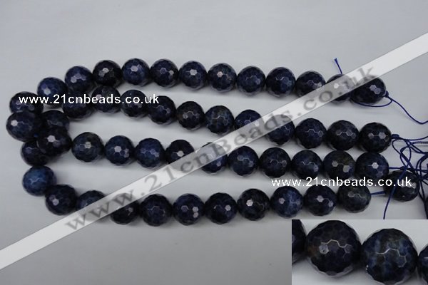 CSO416 15.5 inches 16mm faceted round dyed sodalite gemstone beads