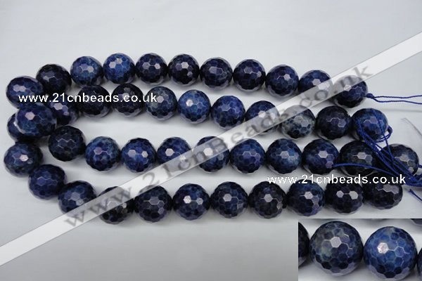 CSO417 15.5 inches 18mm faceted round dyed sodalite gemstone beads