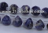 CSO450 Top drilled 7*7mm faceted teardrop sodalite gemstone beads
