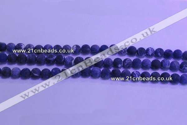 CSO454 15.5 inches 6mm round matte sodalite gemstone beads