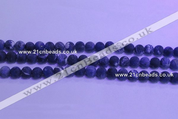 CSO455 15.5 inches 8mm round matte sodalite gemstone beads