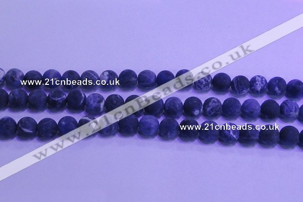 CSO456 15.5 inches 10mm round matte sodalite gemstone beads