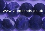 CSO458 15.5 inches 14mm round matte sodalite gemstone beads