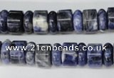 CSO50 15.5 inches 4*12mm & 8*12mm rondelle sodalite gemstone beads