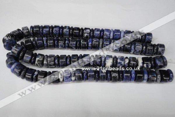 CSO51 15.5 inches 5*16mm & 9*16mm rondelle sodalite gemstone beads