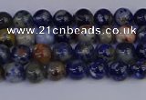 CSO510 15.5 inches 4mm round orange sodalite beads wholesale