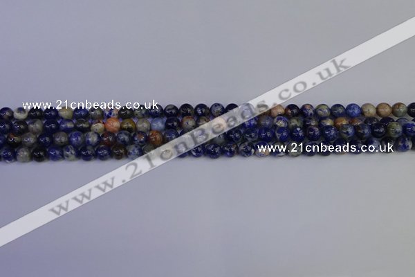 CSO510 15.5 inches 4mm round orange sodalite beads wholesale