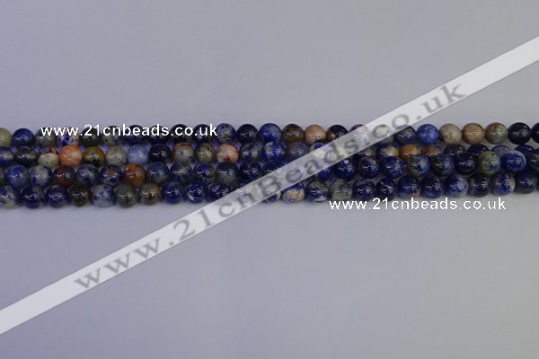 CSO511 15.5 inches 6mm round orange sodalite beads wholesale