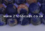 CSO524 15.5 inches 12mm round matte orange sodalite beads wholesale