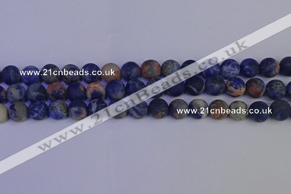 CSO524 15.5 inches 12mm round matte orange sodalite beads wholesale