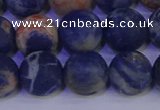 CSO525 15.5 inches 14mm round matte orange sodalite beads wholesale