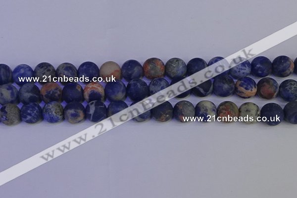 CSO525 15.5 inches 14mm round matte orange sodalite beads wholesale