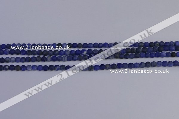 CSO540 15.5 inches 4mm round matte sodalite beads wholesale