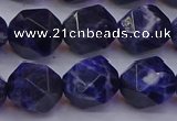 CSO554 15.5 inches 12mm faceted nuggets sodalite gemstone beads
