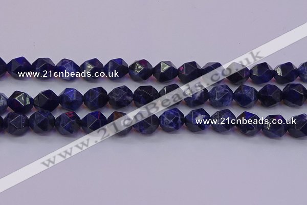 CSO554 15.5 inches 12mm faceted nuggets sodalite gemstone beads