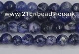 CSO558 15.5 inches 4mm faceted round sodalite gemstone beads