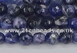 CSO559 15.5 inches 6mm faceted round sodalite gemstone beads