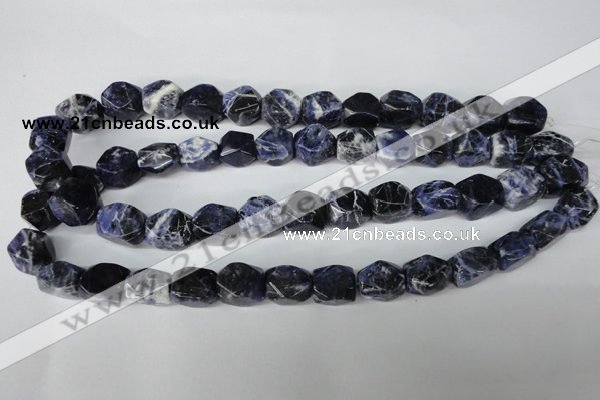 CSO56 15.5 inches 10*14mm faceted nuggets sodalite gemstone beads