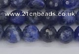 CSO560 15.5 inches 8mm faceted round sodalite gemstone beads