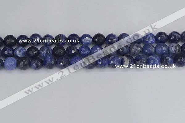 CSO561 15.5 inches 10mm faceted round sodalite gemstone beads