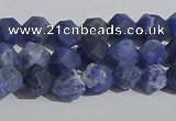 CSO565 15.5 inches 6mm faceted nuggets matte sodalite beads