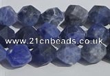 CSO566 15.5 inches 8mm faceted nuggets matte sodalite beads