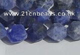 CSO567 15.5 inches 10mm faceted nuggets matte sodalite beads