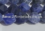 CSO568 15.5 inches 12mm faceted nuggets matte sodalite beads