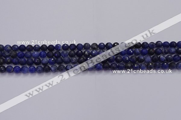 CSO600 15.5 inches 4mm faceted round sodalite gemstone beads