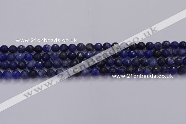 CSO601 15.5 inches 6mm faceted round sodalite gemstone beads