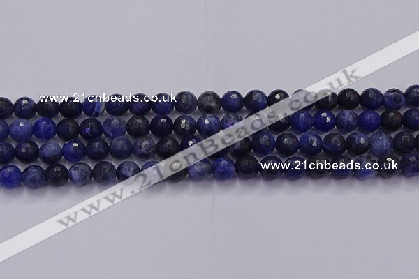 CSO602 15.5 inches 8mm faceted round sodalite gemstone beads