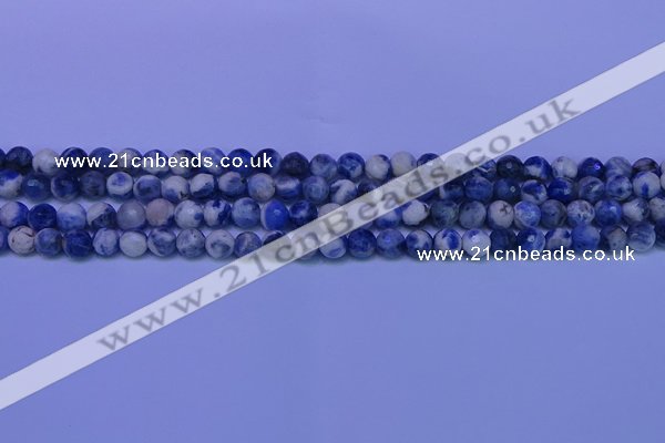 CSO621 15.5 inches 6mm faceted round AB grade sodalite beads