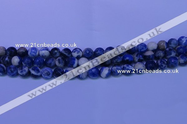 CSO623 15.5 inches 10mm faceted round AB grade sodalite beads