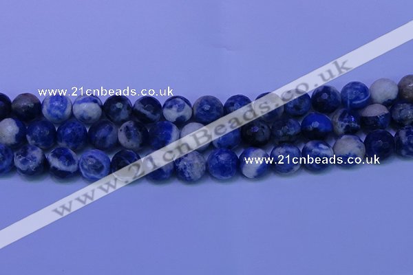 CSO625 15.5 inches 14mm faceted round AB grade sodalite beads