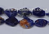 CSO640 15.5 inches 10*12mm - 12*16mm freeform orange sodalite beads