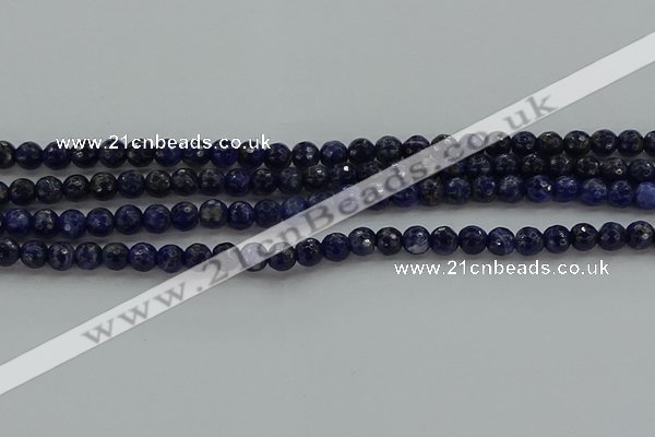 CSO642 15.5 inches 6mm faceted round sodalite gemstone beads