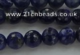 CSO643 15.5 inches 8mm faceted round sodalite gemstone beads