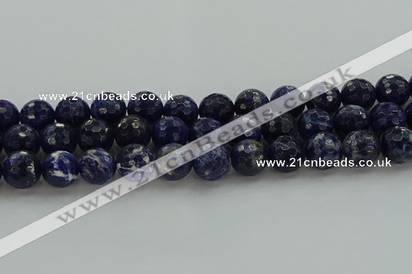 CSO646 15.5 inches 14mm faceted round sodalite gemstone beads