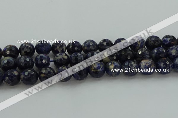 CSO647 15.5 inches 16mm faceted round sodalite gemstone beads