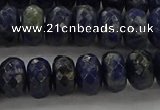 CSO663 15.5 inches 6*10mm faceted rondelle sodalite gemstone beads