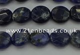 CSO705 15.5 inches 10mm faceted coin sodalite gemstone beads