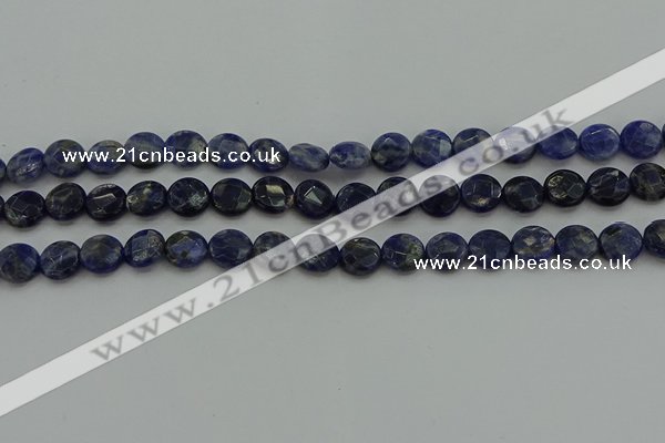 CSO705 15.5 inches 10mm faceted coin sodalite gemstone beads