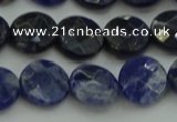 CSO706 15.5 inches 12mm faceted coin sodalite gemstone beads