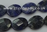 CSO707 15.5 inches 14mm faceted coin sodalite gemstone beads