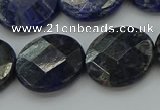 CSO709 15.5 inches 18mm faceted coin sodalite gemstone beads