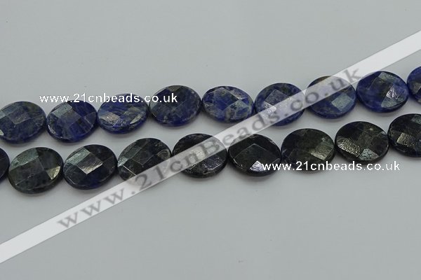 CSO710 15.5 inches 20mm faceted coin sodalite gemstone beads